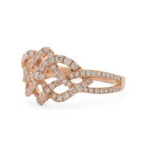LE VIAN Rose Gold/Diamond 14kt Rose Gold Diamond Lattice Ring